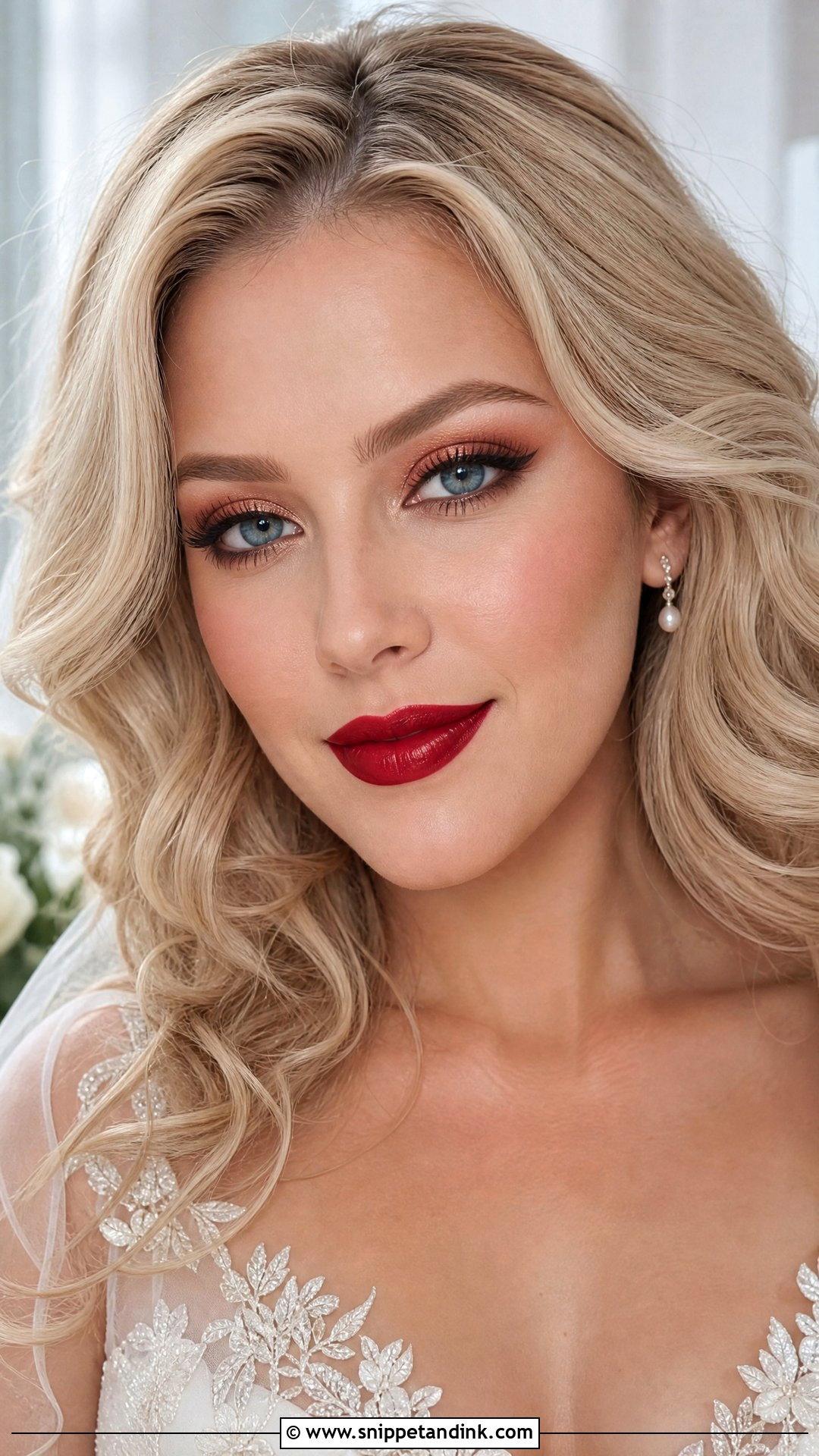 Blue Eyes Bridal Makeup Red Lips - Snippet and Ink - 30 Bridal Makeup Red Lips