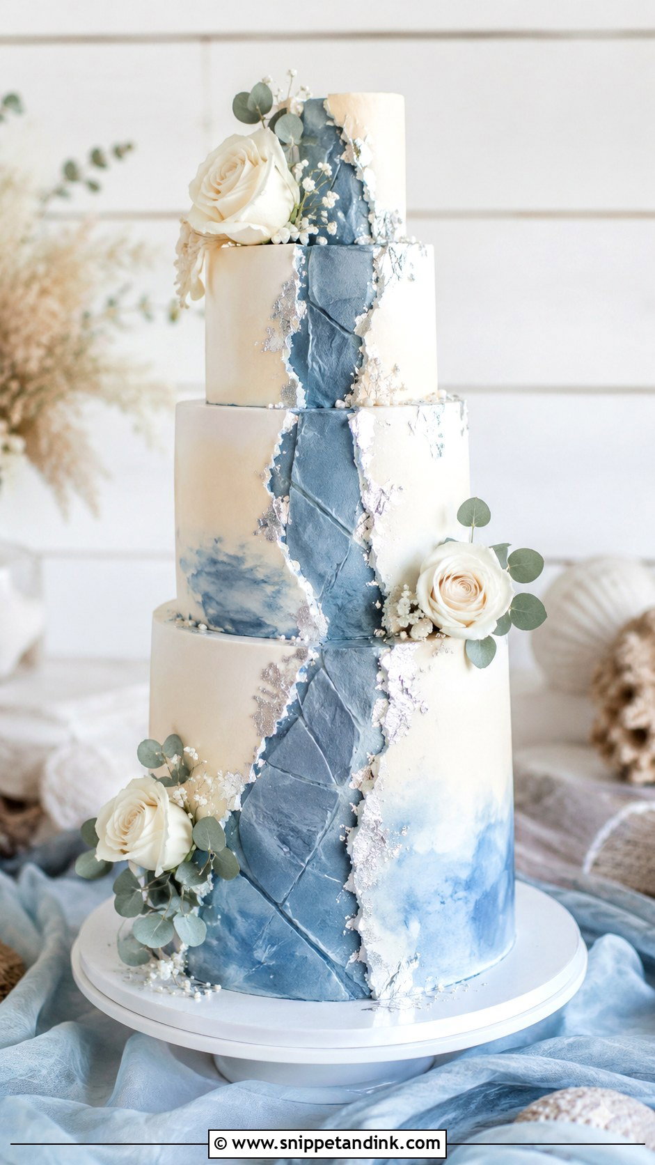 Blue Fault Line Wedding Cake - Snippet and Ink - 20 Fault Line Cakes for Wedding