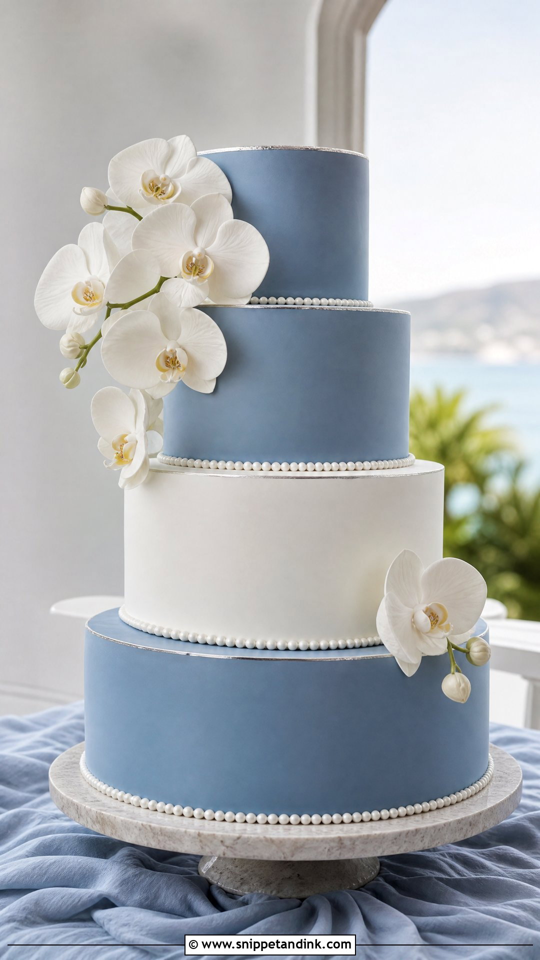Blue Fondant Wedding Cake - Snippet and Ink - 35 Fondant Cakes for Wedding