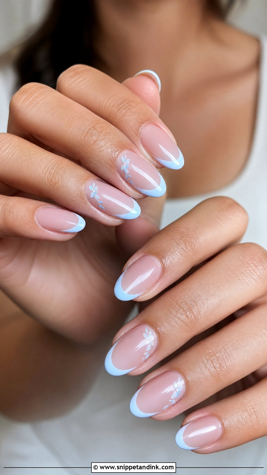 Blue French Bridal Manicure - Snippet and Ink - 25 Bridal French Manicure Ideas