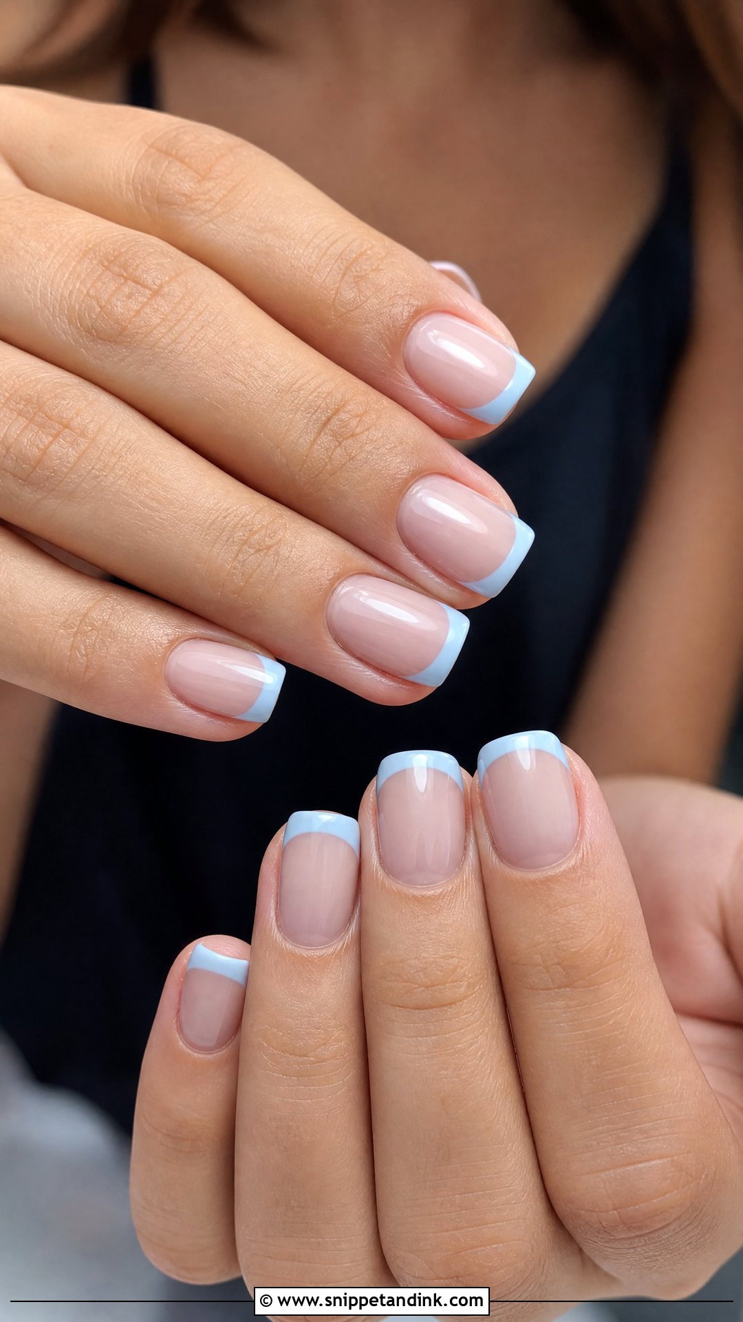 Blue French Bride Nails - Snippet and Ink - 35 Bride Nails Wedding