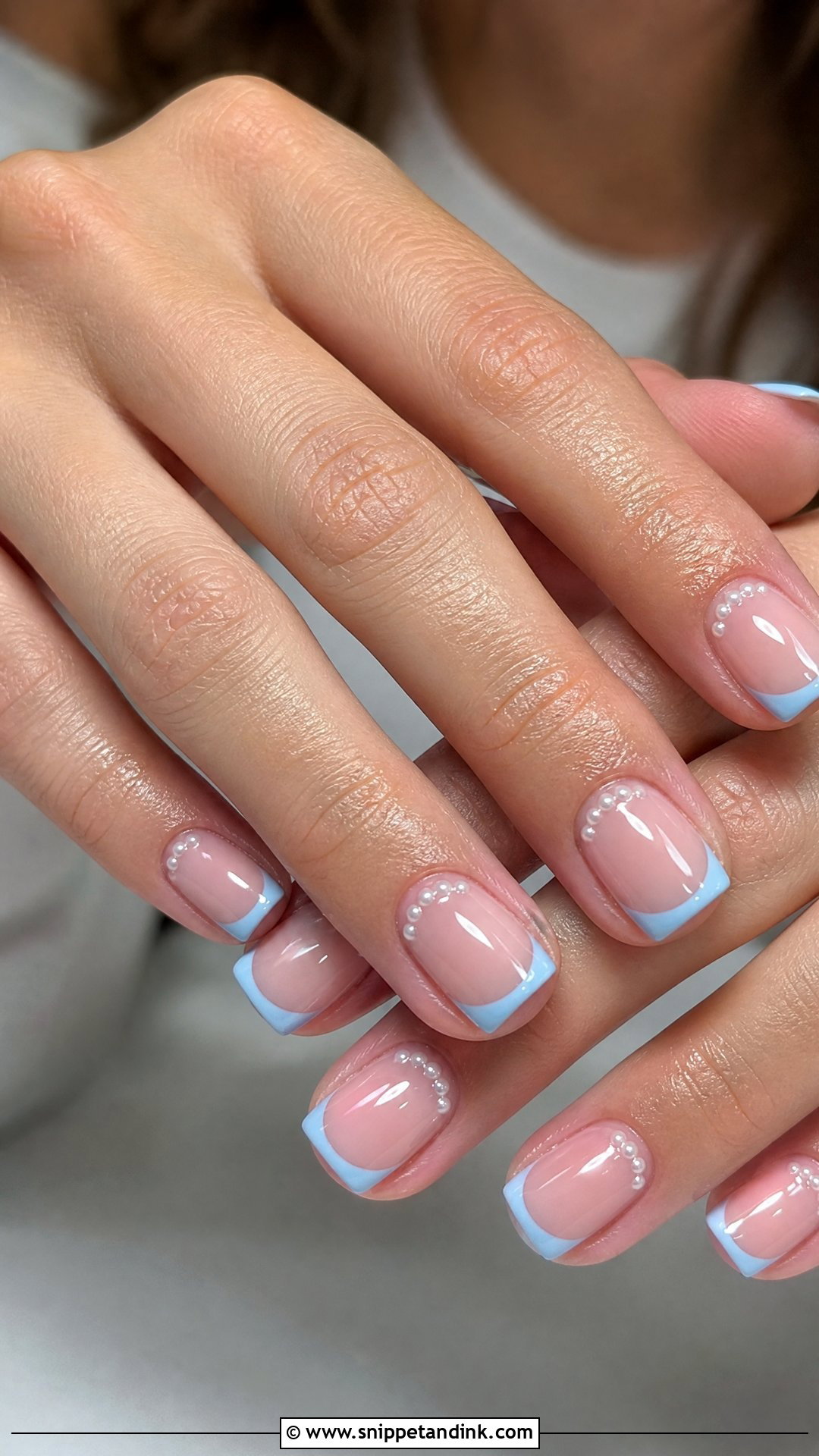 Blue French Spring Wedding Nails - Snippet and Ink - 25 Spring Wedding Nails