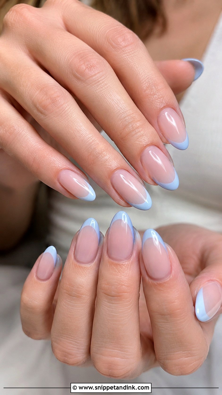 Blue French Tip Wedding Nails - Snippet and Ink - 20 Wedding Nails with Blue