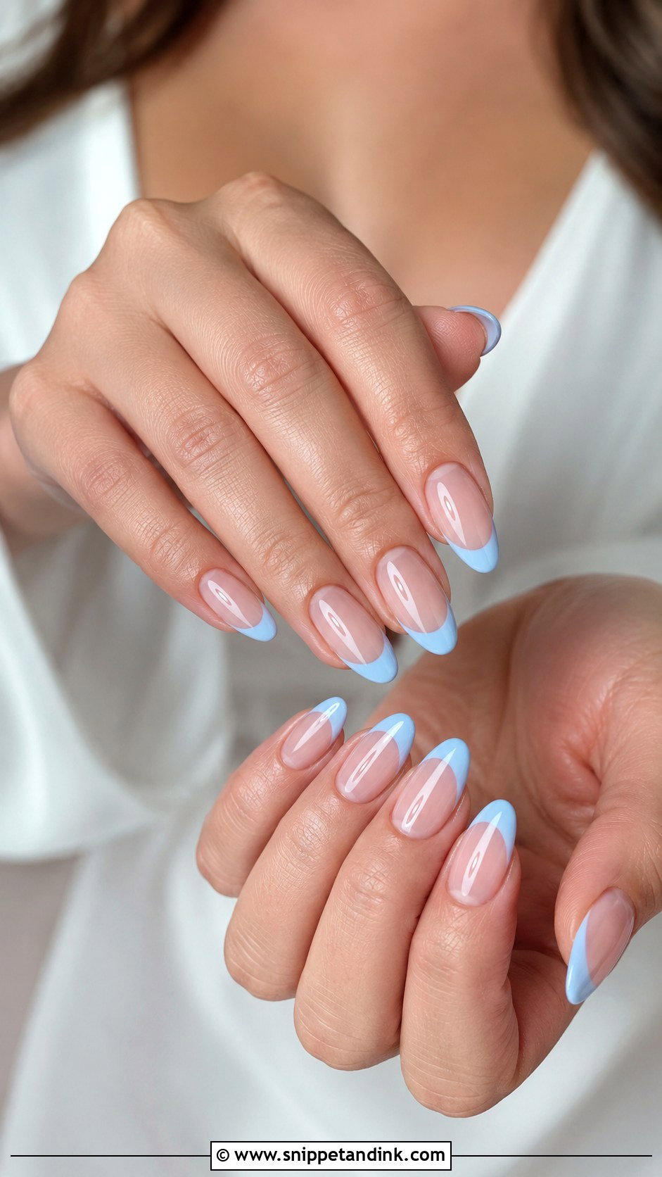 Blue French Tip Wedding Nails - Snippet and Ink - 20 Blue Wedding Nails for Bride
