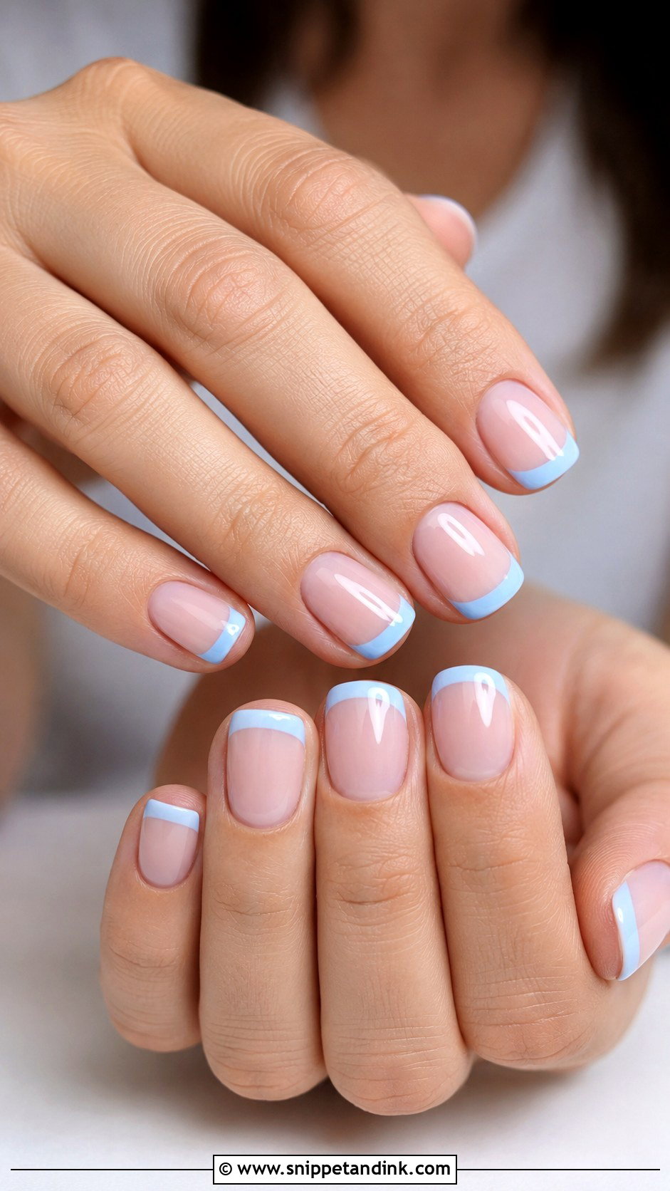 Blue French Wedding Nails - Snippet and Ink - 20 French Wedding Nails for Bride