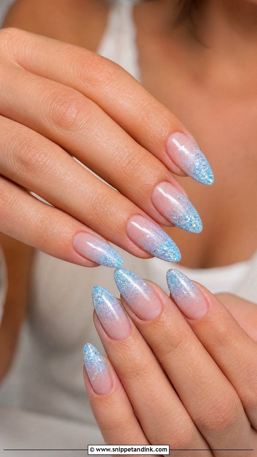 Blue Glitter Bridal Nails - Snippet and Ink - 25 Blue Bridal Nails
