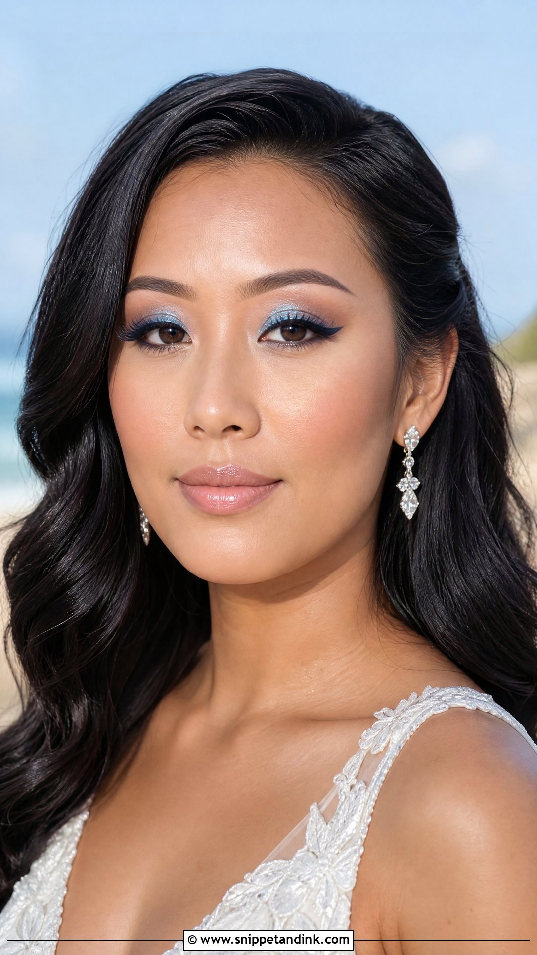 Blue Glitter Wedding Makeup - Snippet and Ink - 20 Wedding Makeup Glitter Ideas