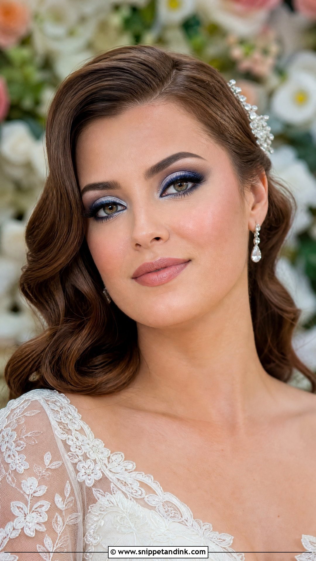 Blue Halo Eye Bridal Makeup - Snippet and Ink - 20 Blue Bridal Makeup Ideas