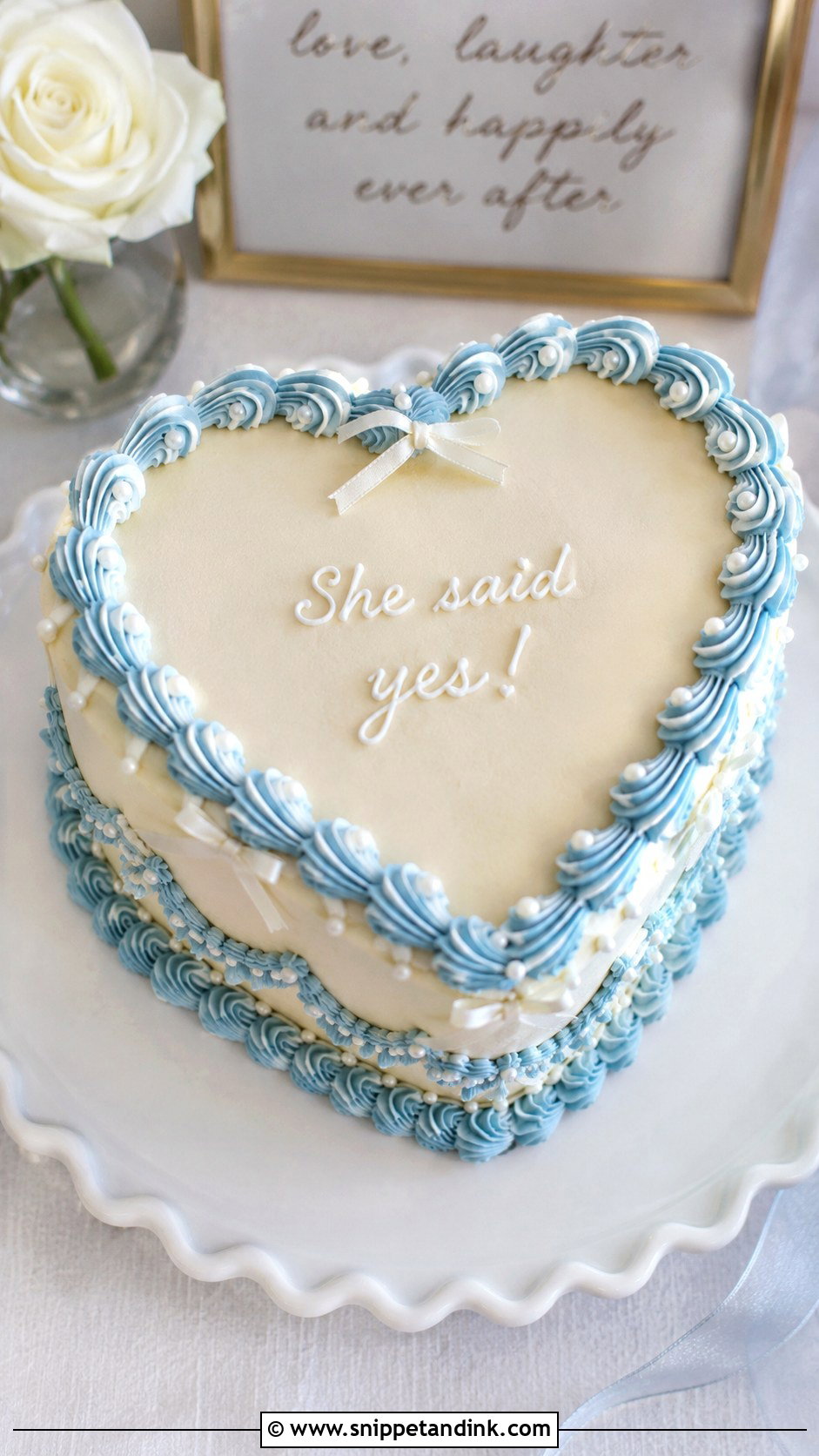 Blue Heart Cake - Snippet and Ink - 25 Something Blue Cake Ideas