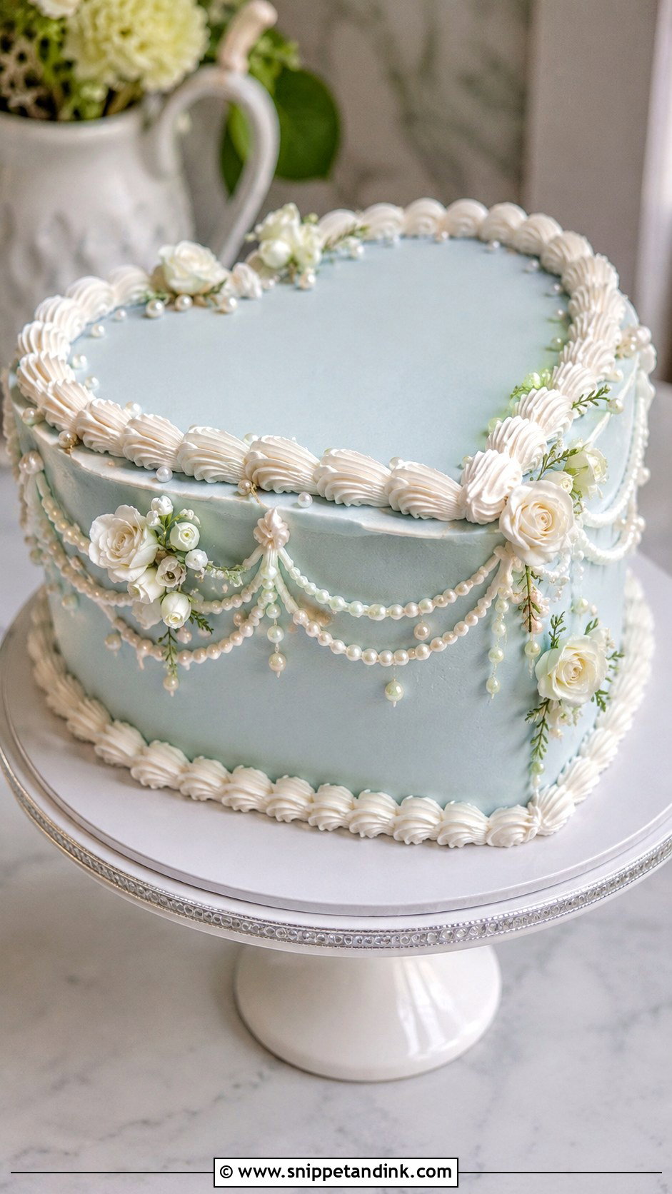Blue Heart Shape Wedding Cake - Snippet and Ink - 20 Heart Shape Cake Ideas for Wedding