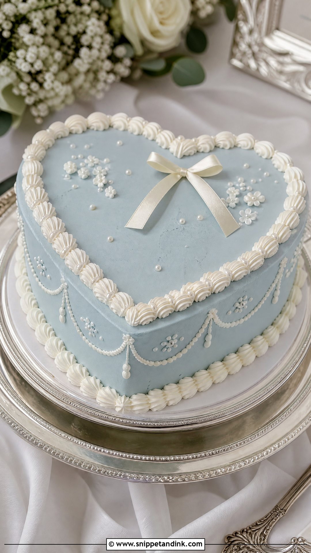 Blue Heart Wedding Cake - Snippet and Ink - 20 Love Heart Cake Ideas for Wedding