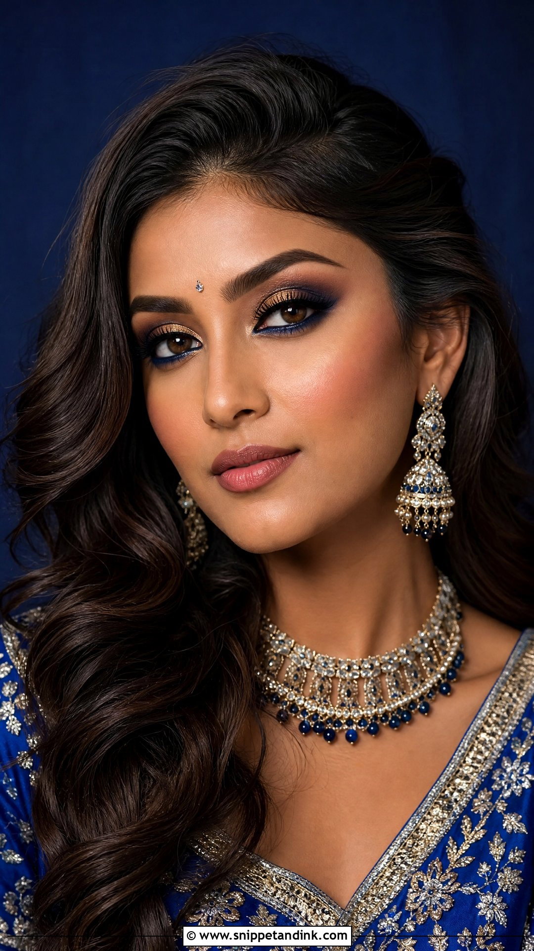 Blue Indian Bridal Eye Makeup - Snippet and Ink - 25 Indian Bridal Eye Makeup Ideas
