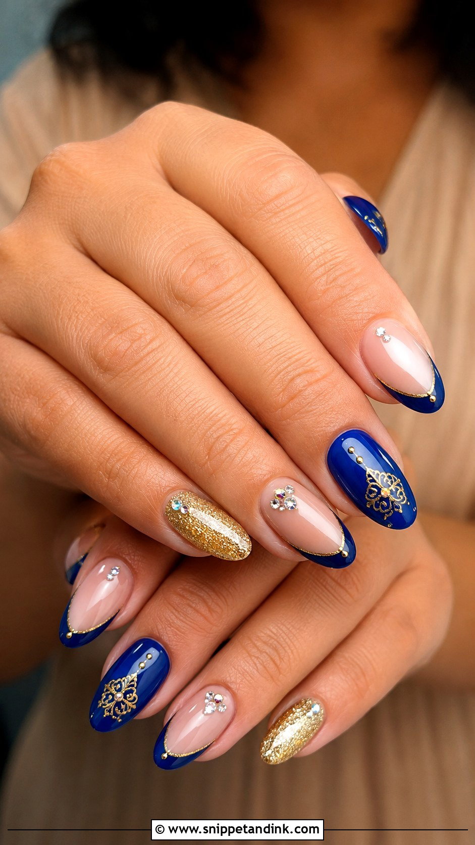 Blue Indian Wedding Nails - Snippet and Ink - 30 Indian Wedding Nails