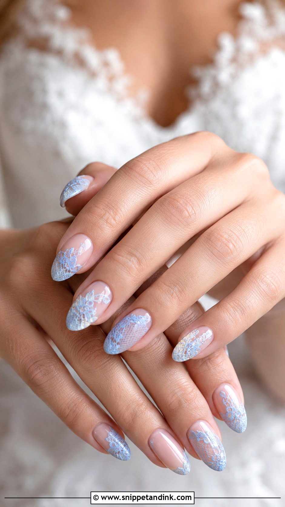 Blue Lace Wedding Nails - Snippet and Ink - 20 Something Blue Wedding Nails