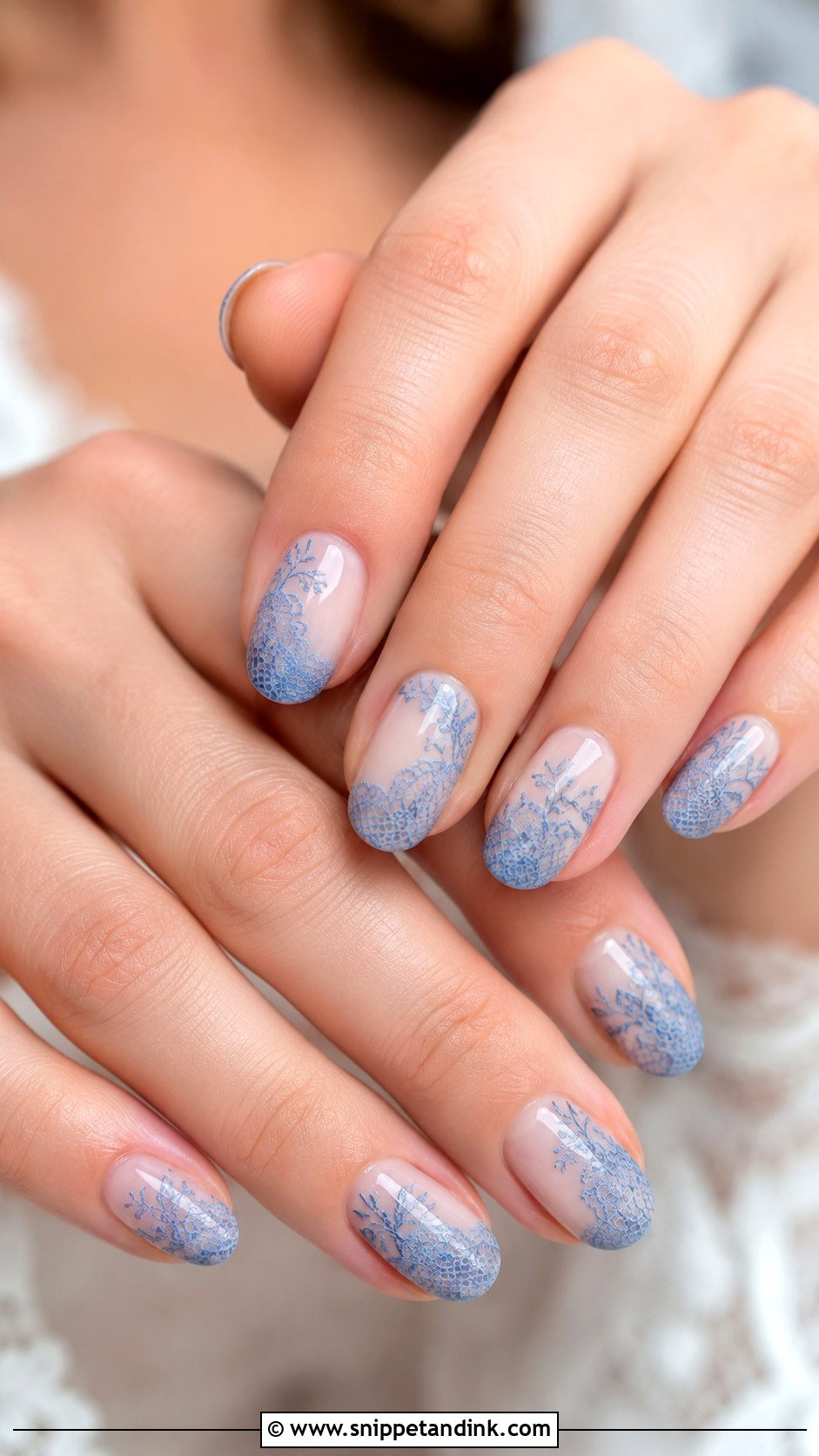 Blue Lace Wedding Nails - Snippet and Ink - 20 Wedding Nails with Blue