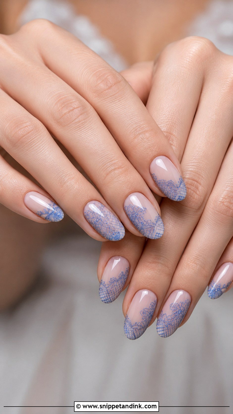Blue Lace Wedding Nails - Snippet and Ink - 30 Blue Wedding Nails
