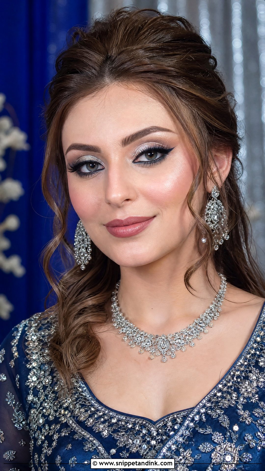 Blue Lehenga Silver Glam Makeup - Snippet and Ink - 20 Lengha Makeup Looks