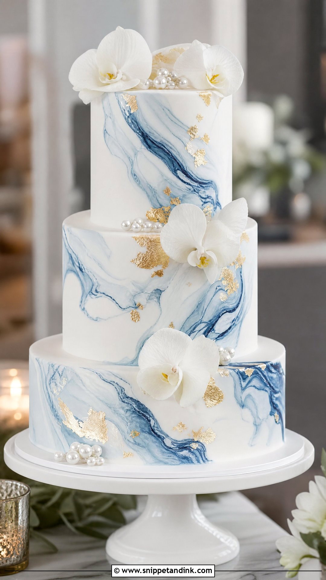 Blue Marble Wedding Cake - Snippet and Ink - 30 Blue Cake Aesthetic Ideas for Wedding