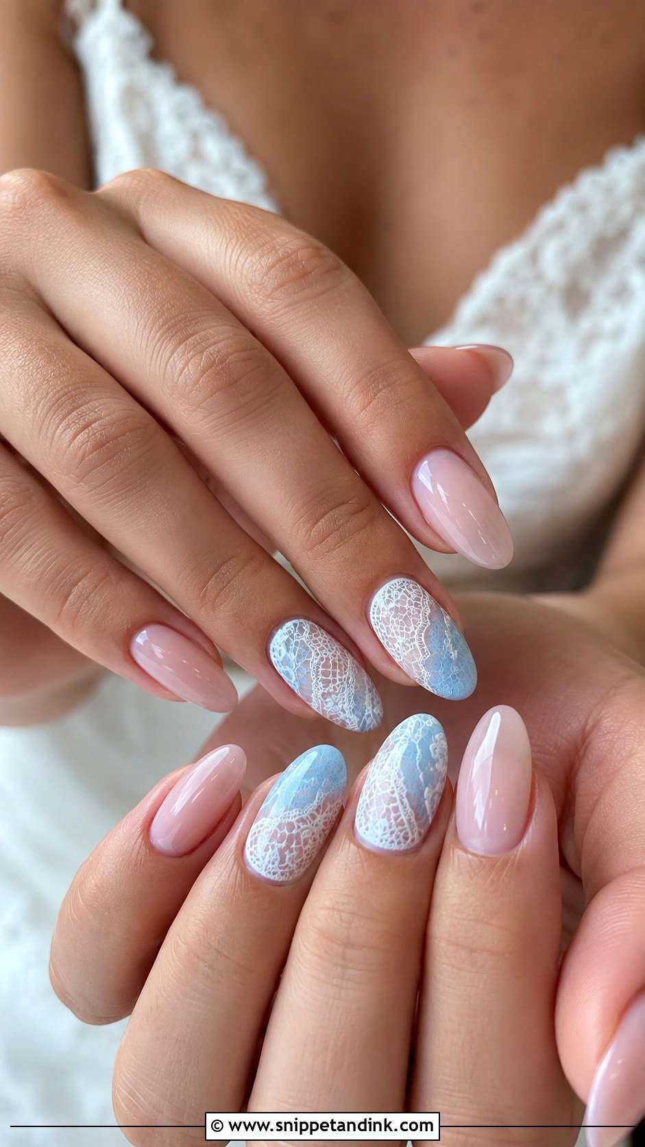 Blue Marble Wedding Nails - Snippet and Ink - 20 Blue Wedding Nails for Bride