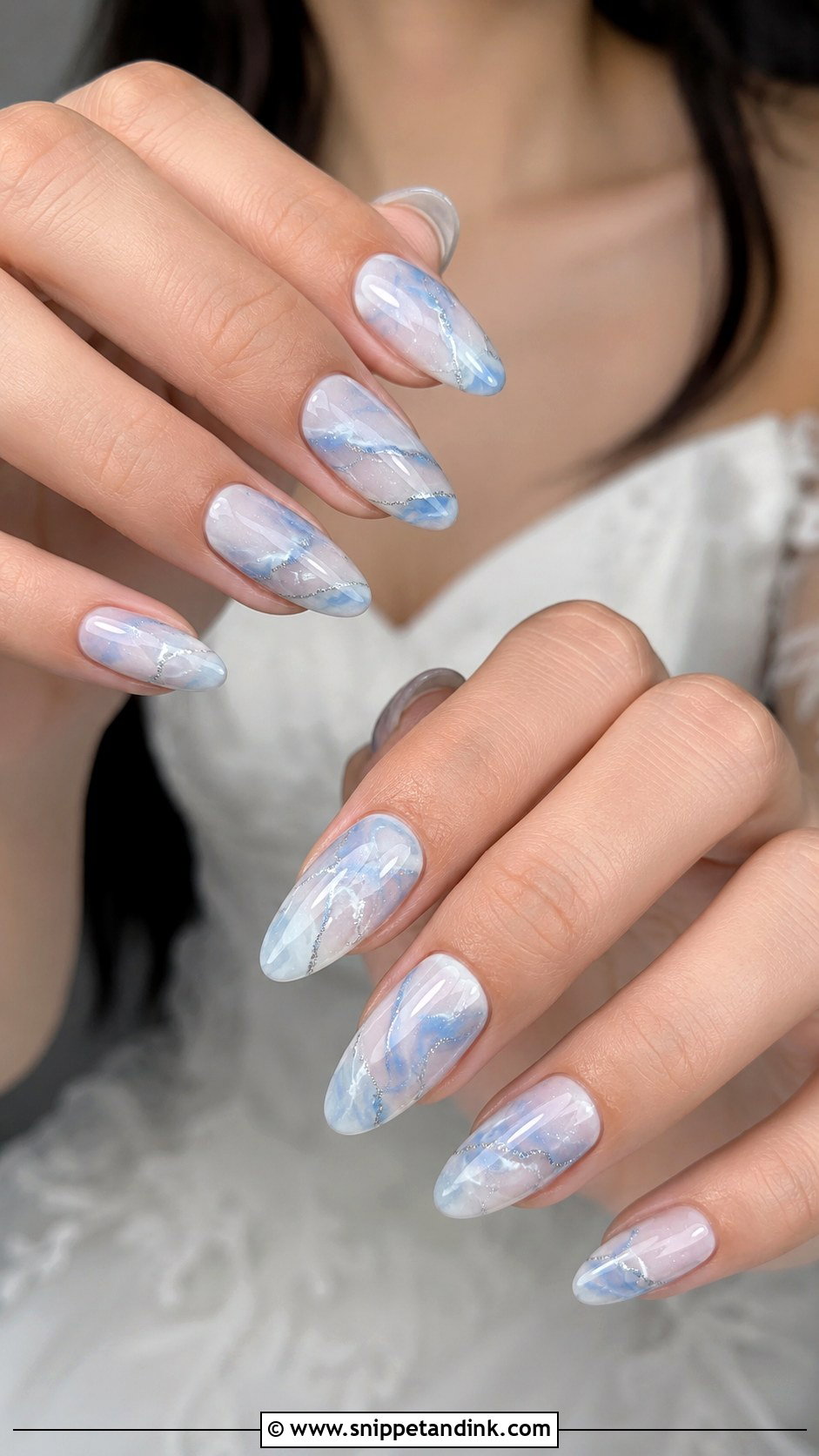 Blue Marble Wedding Nails - Snippet and Ink - 20 Something Blue Wedding Nails