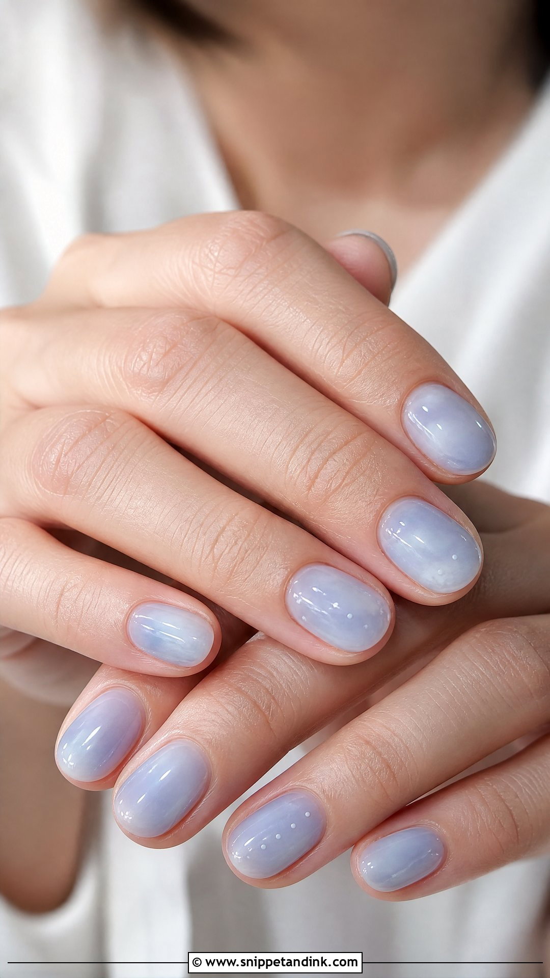 Blue Milky Bridal Nails - Snippet and Ink - 25 Blue Bridal Nails