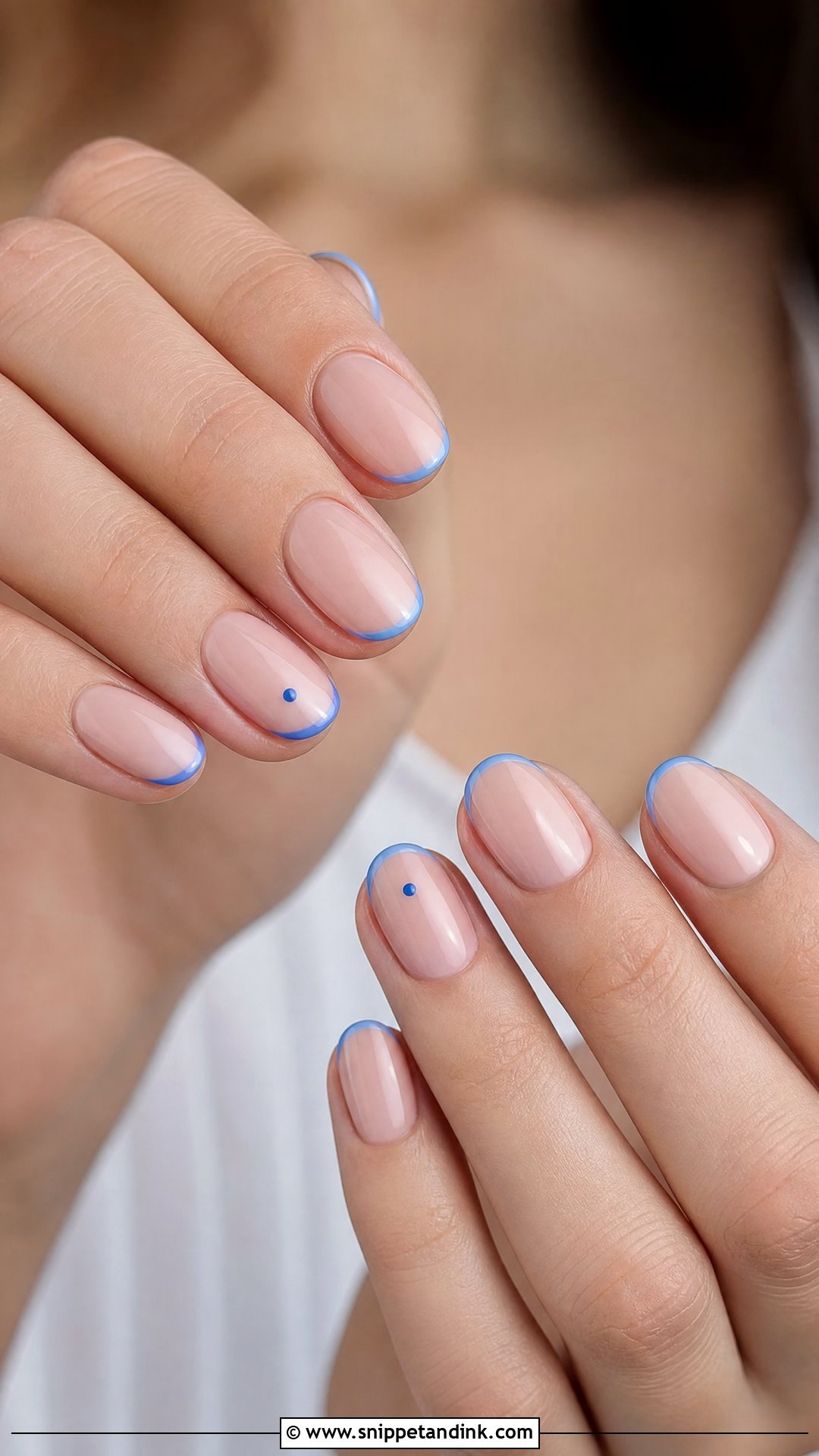Blue Minimal Bridal Nails - Snippet and Ink - 25 Blue Bridal Nails