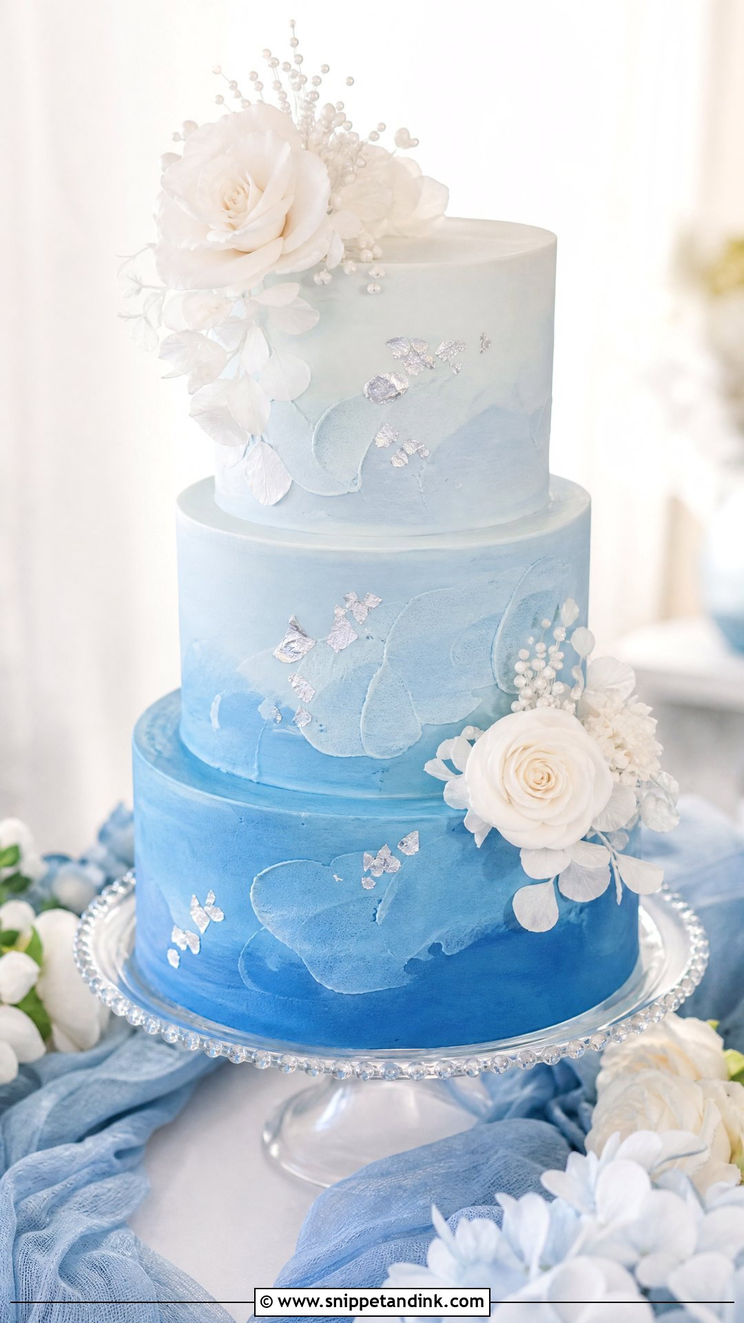 Blue Ombre Wedding Cake - Snippet and Ink - 30 Blue Cake Aesthetic Ideas for Wedding