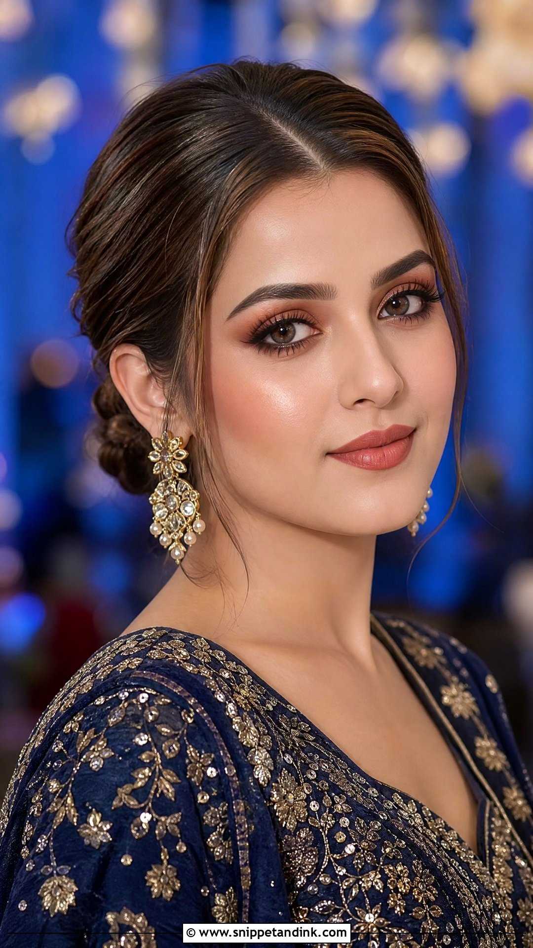 Blue Outfit Indian Wedding Guest Makeup - Snippet and Ink - 20 Makeup for Indian Wedding Guest Ideas