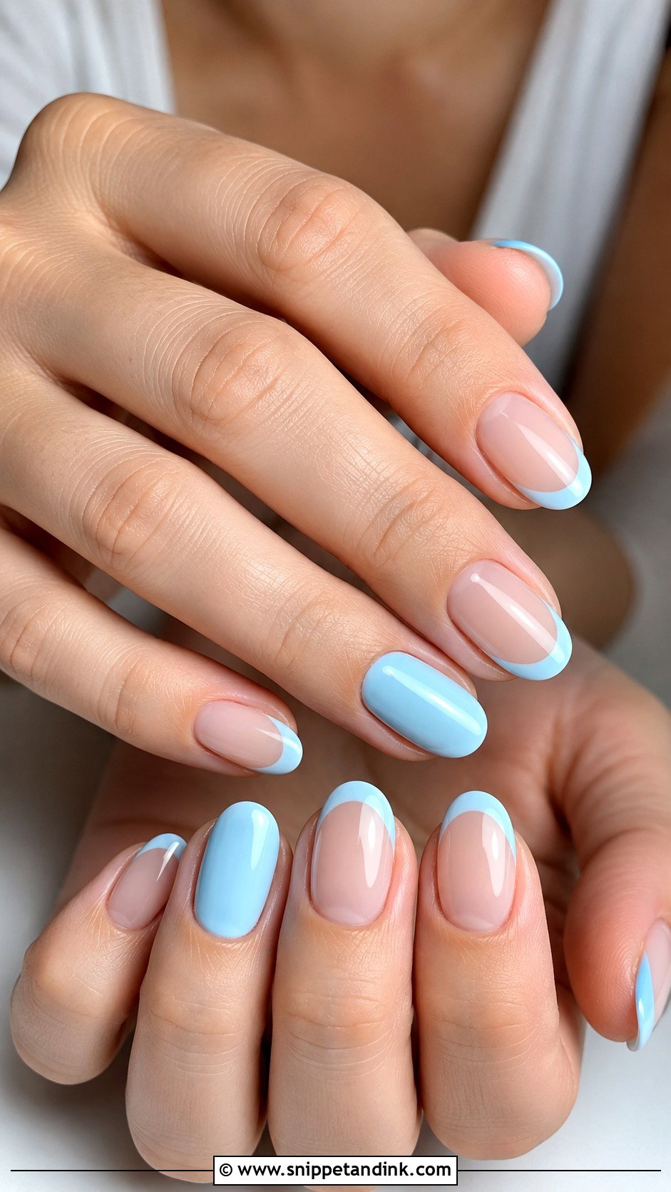 Blue Oval Wedding Nails - Snippet and Ink - 20 Oval Wedding Nails