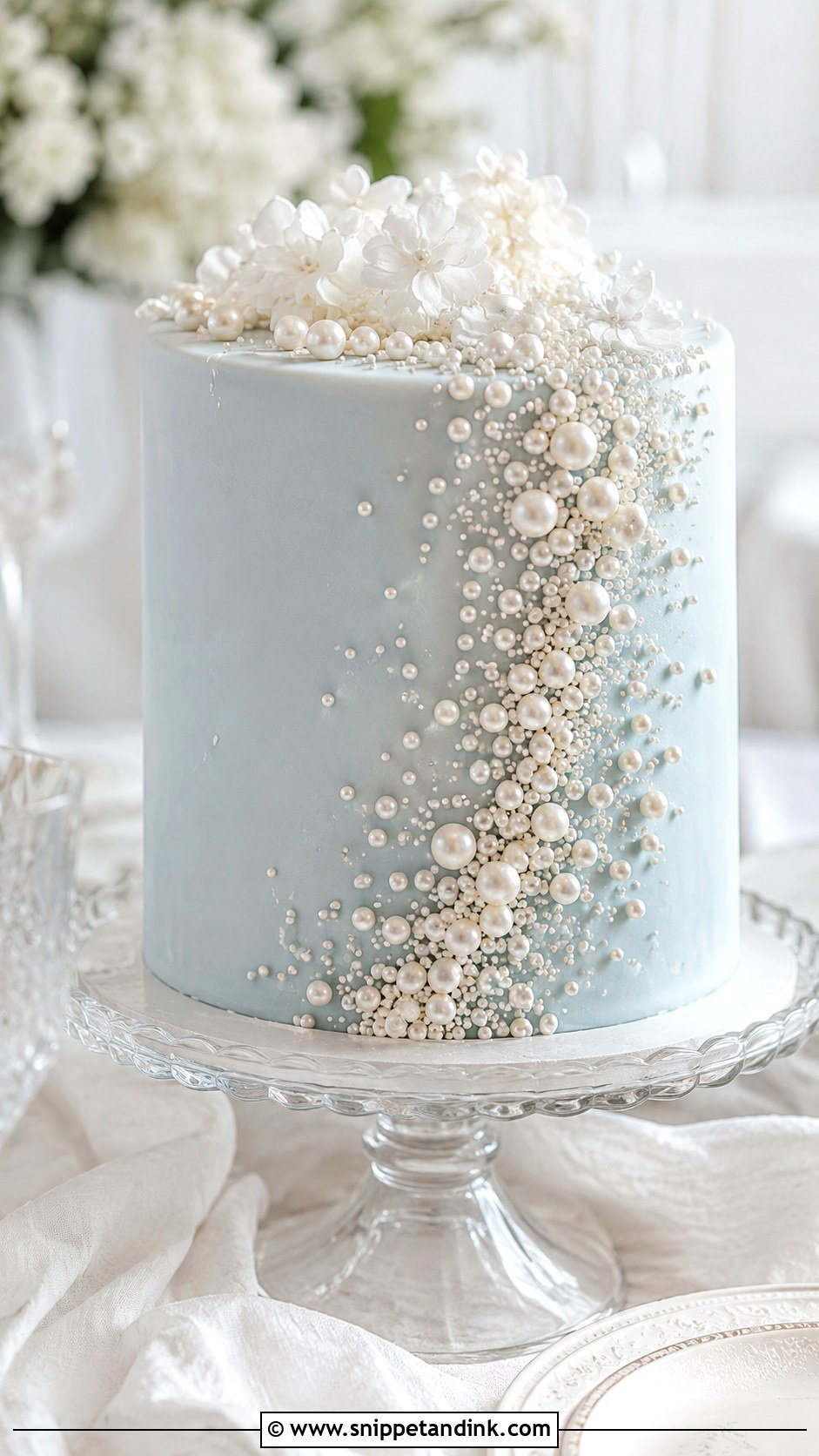 Blue Pearl Cake - Snippet and Ink - 25 Something Blue Cake Ideas