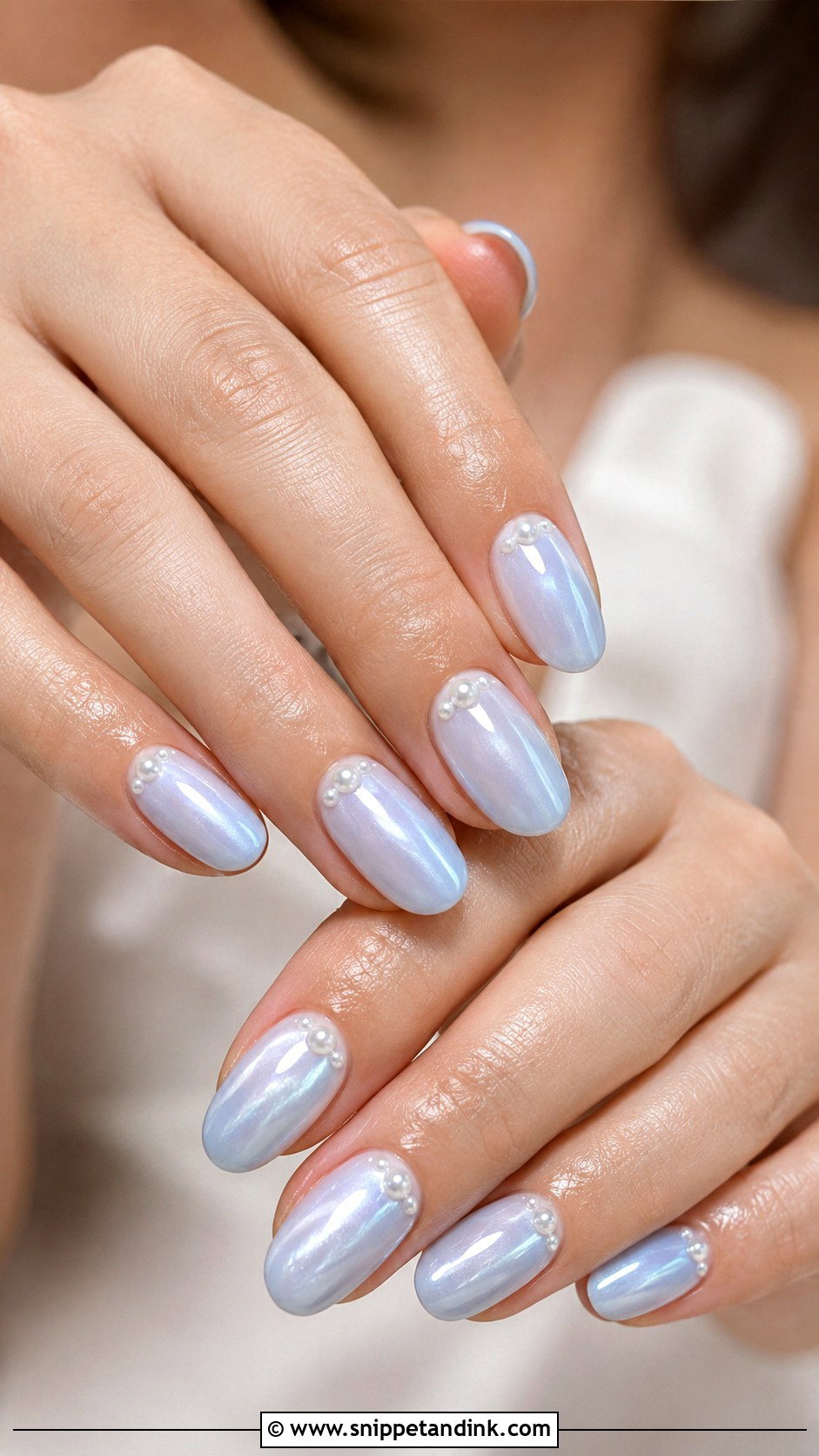 Blue Pearl Wedding Nails - Snippet and Ink - 20 Something Blue Wedding Nails