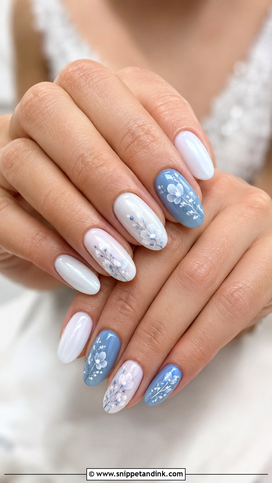 Blue Pearl Wedding Nails - Snippet and Ink - 20 Wedding Nails with Blue