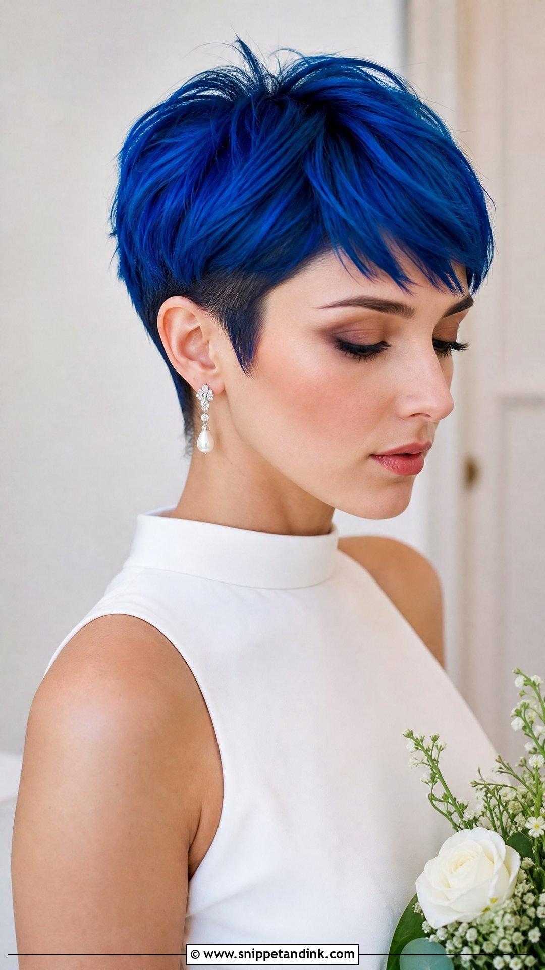 Blue Pixie Bride Hair - Snippet and Ink - 15 Blue Hair Bride Ideas