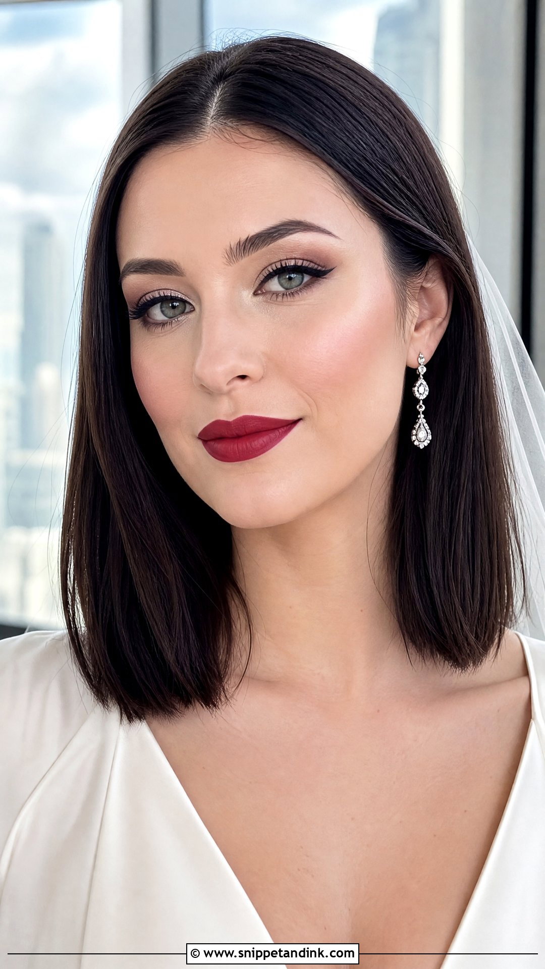Blue Red Lip Wedding Makeup - Snippet and Ink - 20 Red Lip Wedding Makeup Ideas