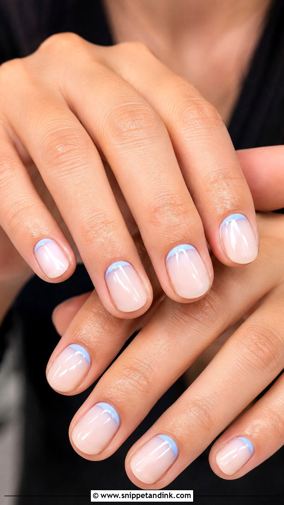 Blue Reverse French Wedding Nails - Snippet and Ink - 30 Blue Wedding Nails