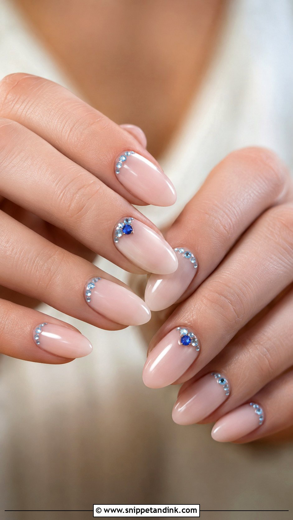 Blue Rhinestone Wedding Nails - Snippet and Ink - 20 Something Blue Wedding Nails