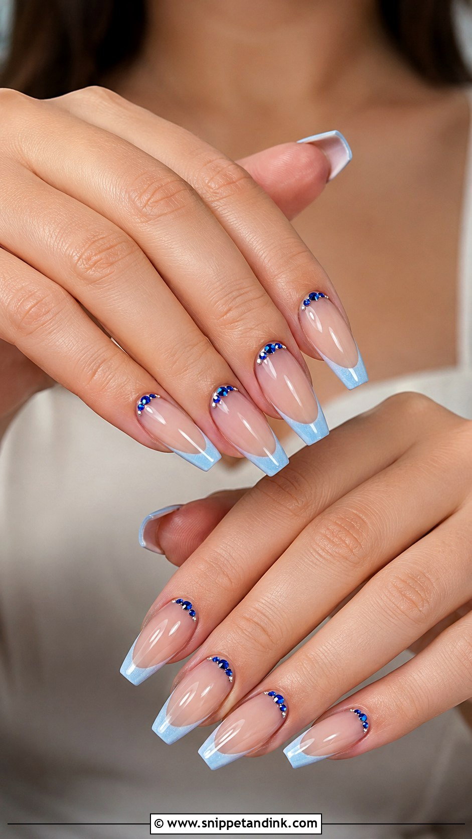 Blue Rhinestone Wedding Nails - Snippet and Ink - 20 Wedding Nails with Blue
