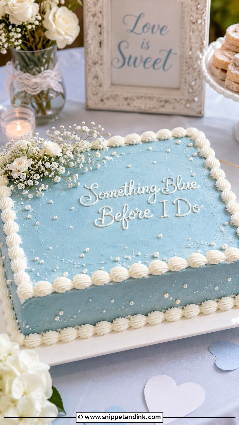 Blue Sheet Cake - Snippet and Ink - 25 Something Blue Cake Ideas