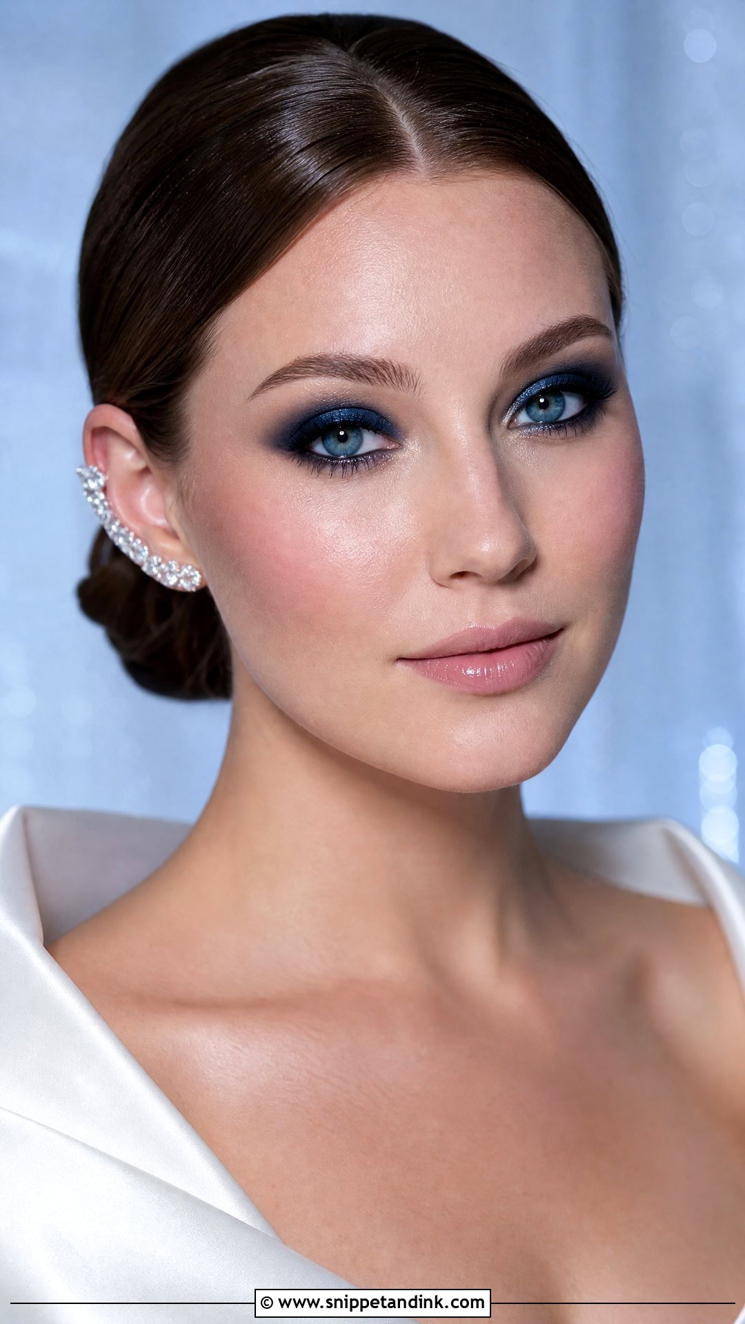 Blue Smoky Eye Bridal Makeup - Snippet and Ink - 20 Edgy Bridal Makeup Ideas