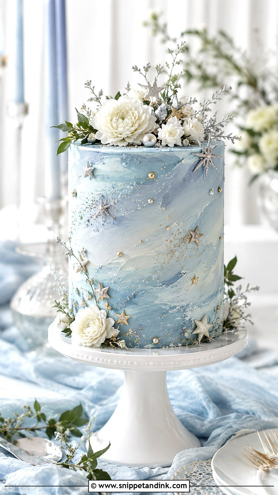Blue Star Wedding Cake - Snippet and Ink - 20 Star Wedding Cake Ideas