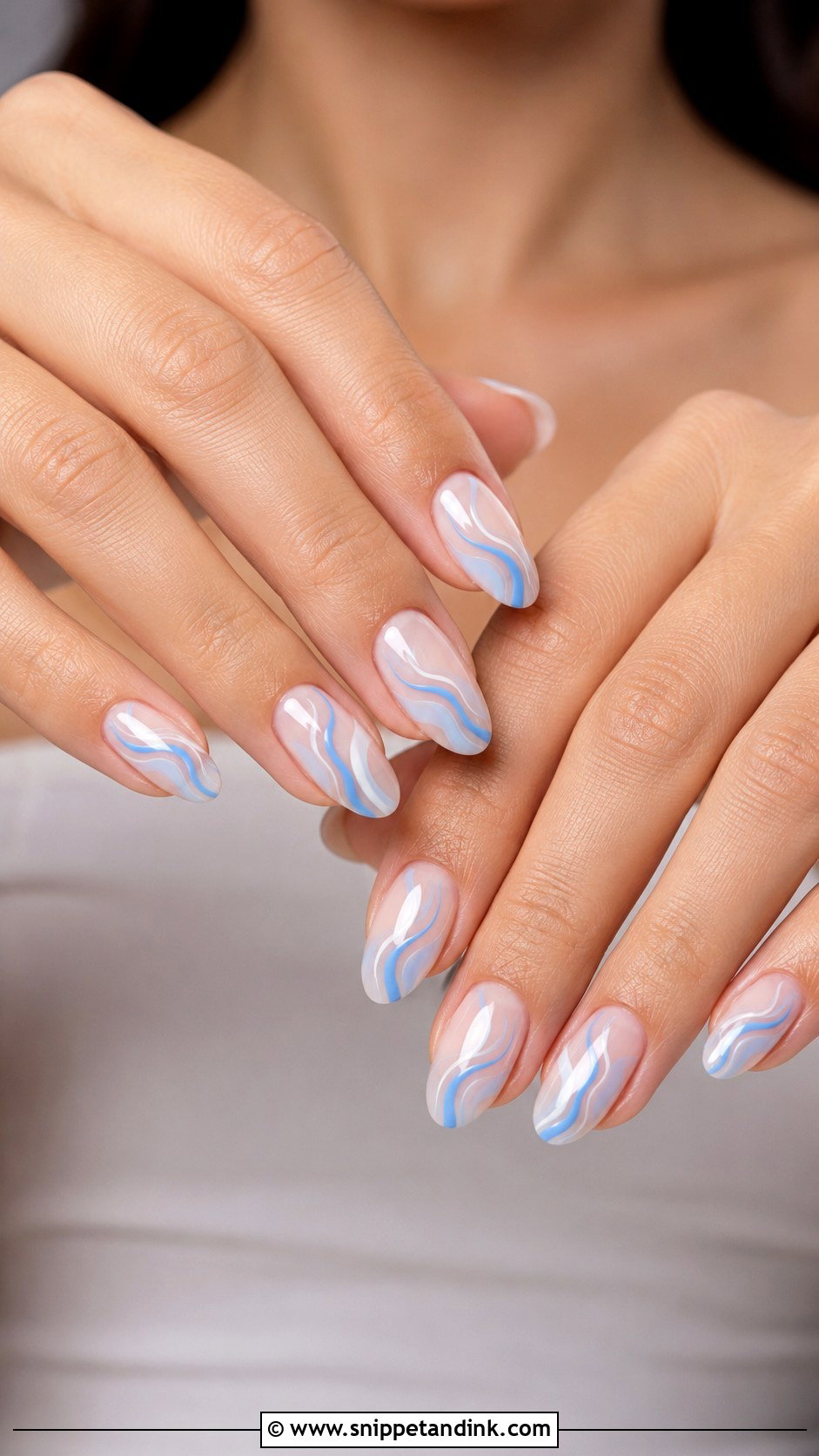 Blue Swirl Bridesmaid Nails - Snippet and Ink - 20 Blue Bridesmaid Nails