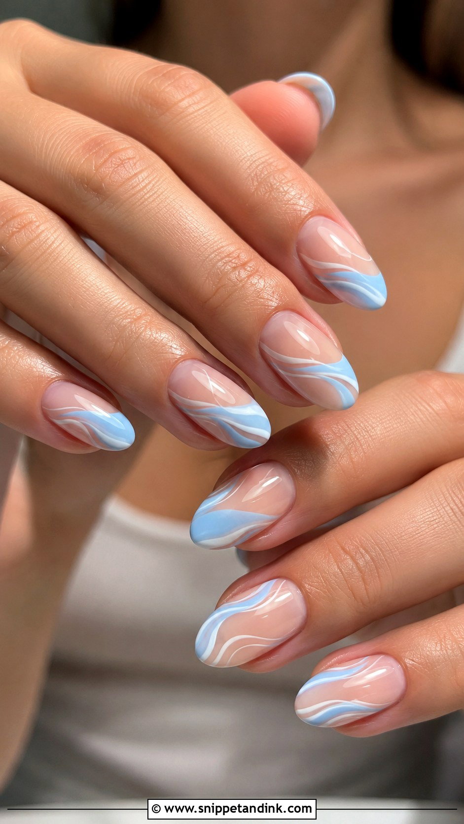 Blue Swirl Wedding Nails - Snippet and Ink - 20 Wedding Nails with Blue