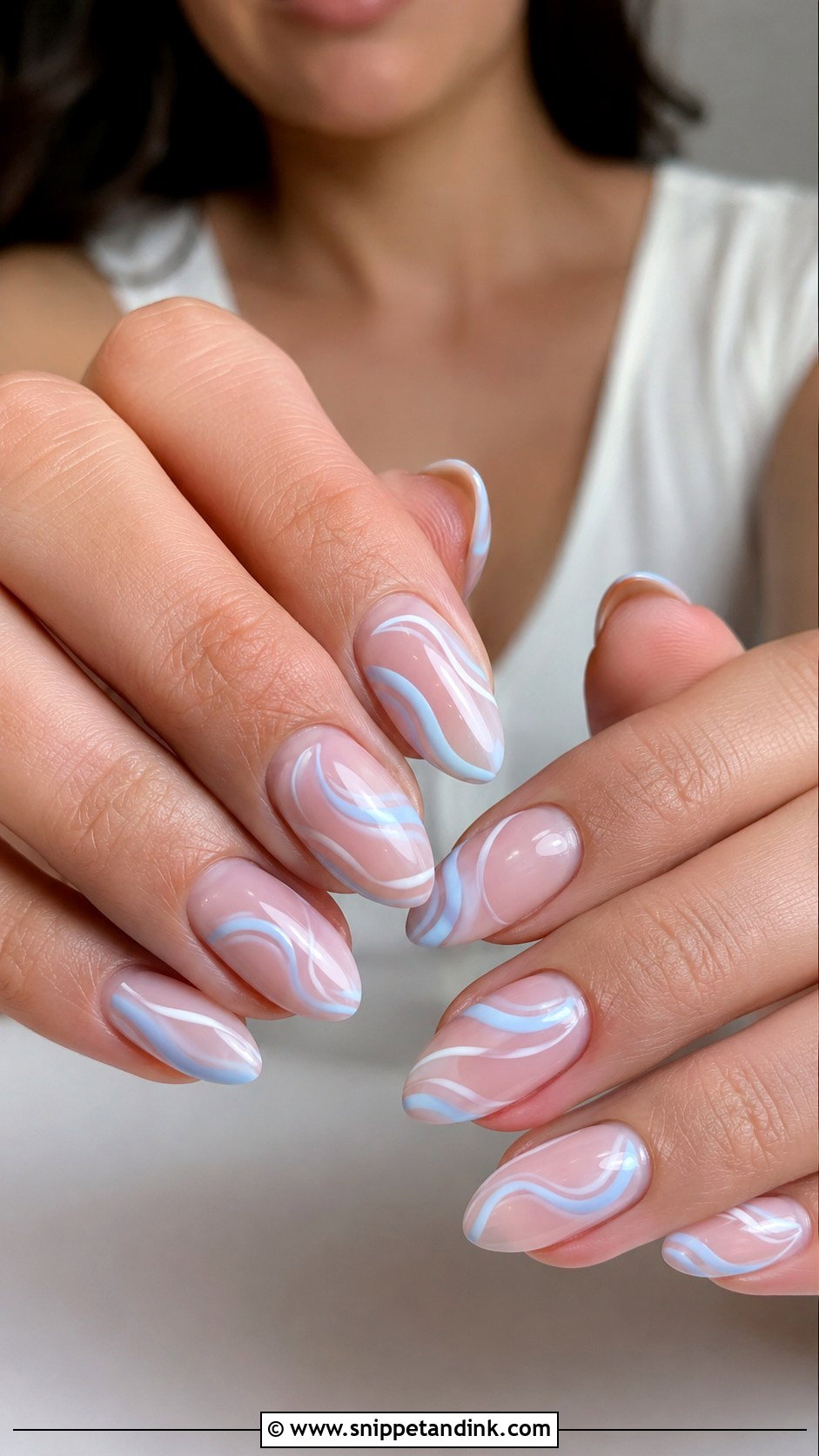 Blue Swirl Wedding Nails - Snippet and Ink - 30 Blue Wedding Nails