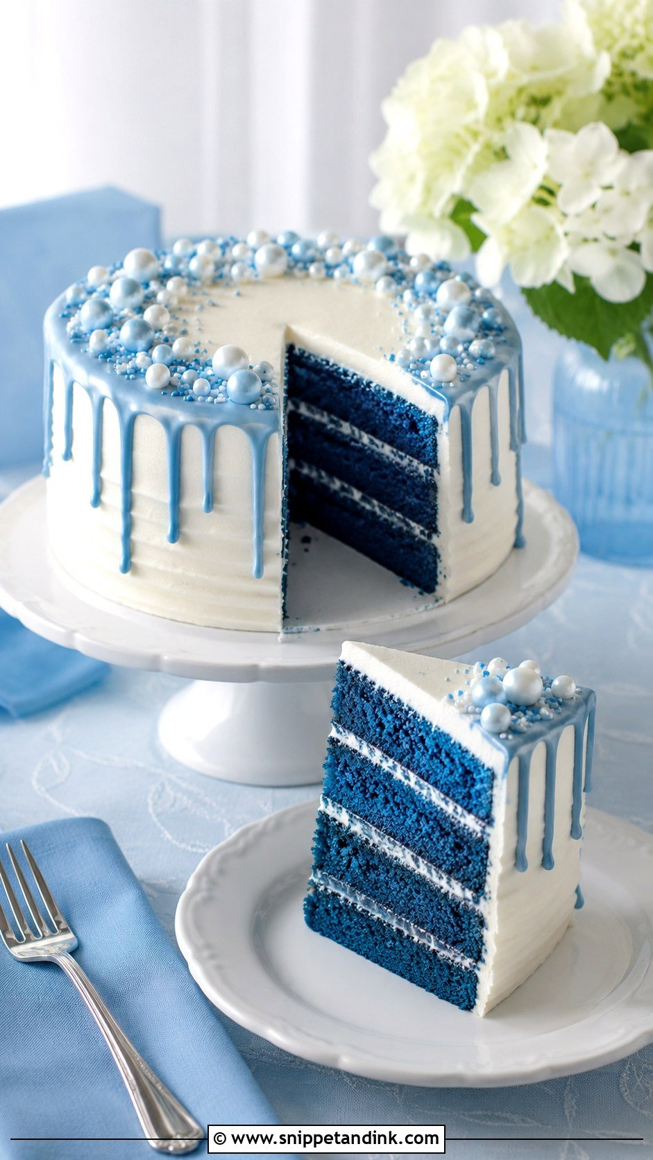 Blue Velvet Cake - Snippet and Ink - 25 Something Blue Cake Ideas