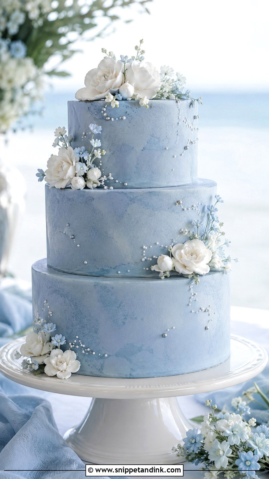 Blue Wedding Cake - Snippet and Ink - 20 Pretty Cakes for Wedding