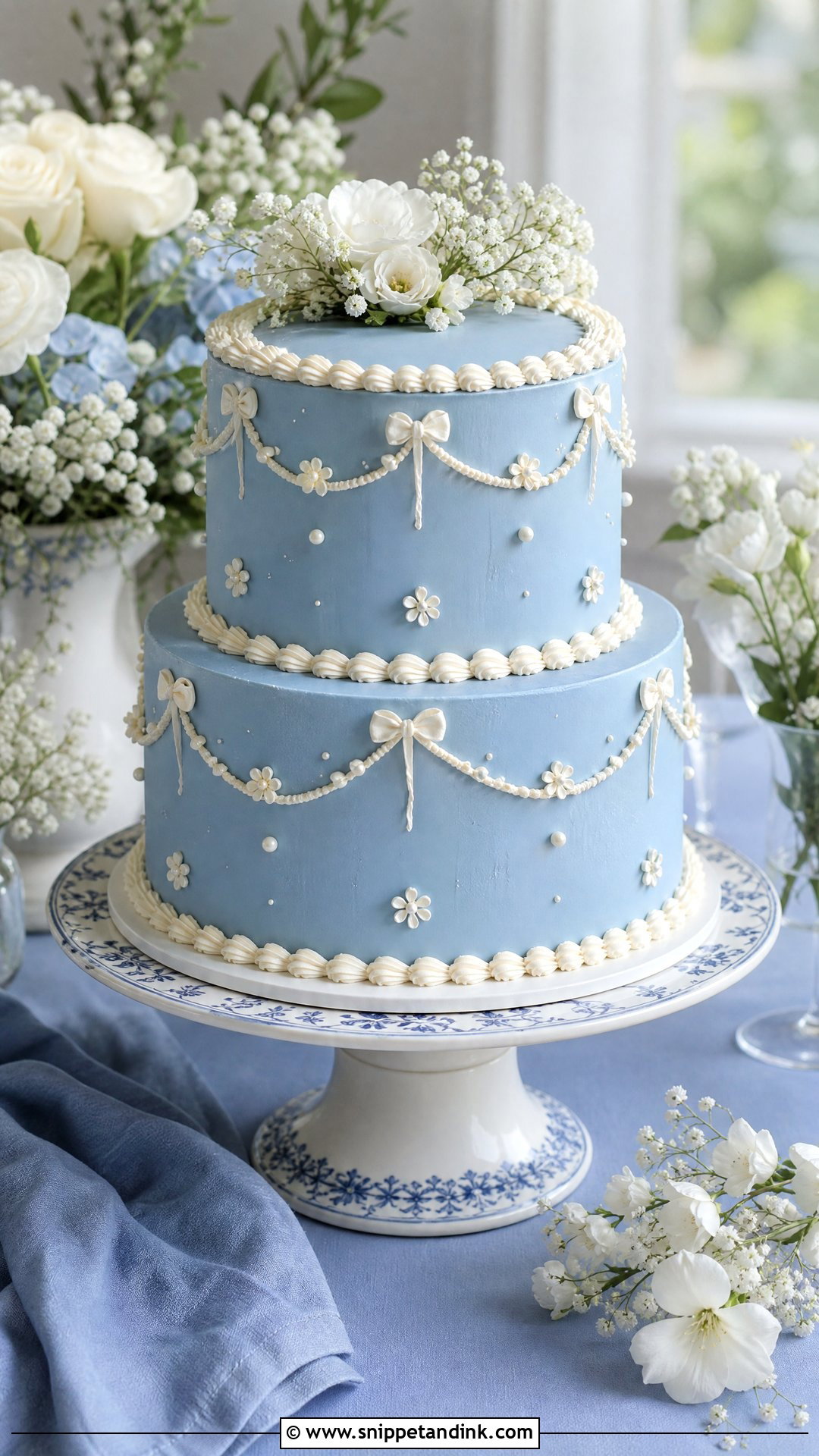Blue Wedding Cake - Snippet and Ink - 20 Trendy Wedding Cake Ideas