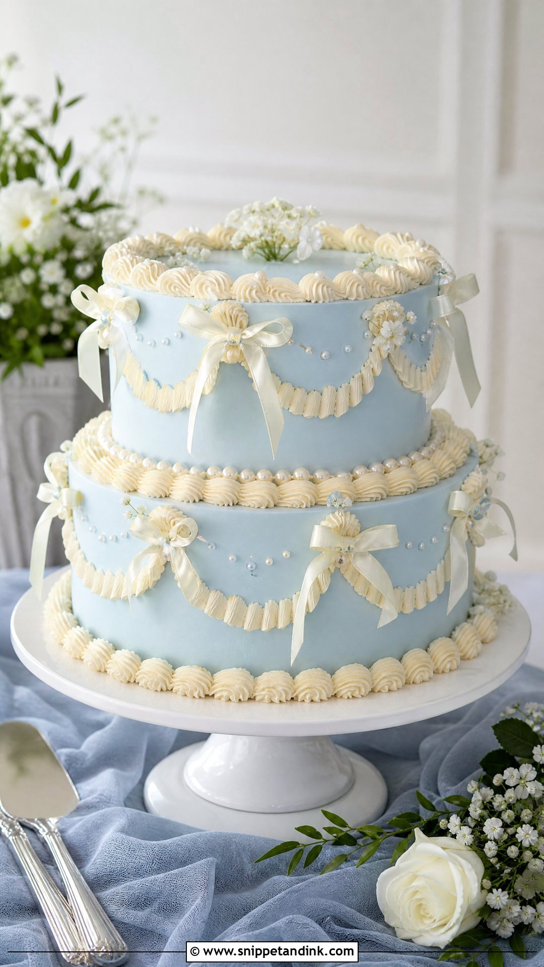 Blue Wedding Cake - Snippet and Ink - 20 Wedding Cake Aesthetic