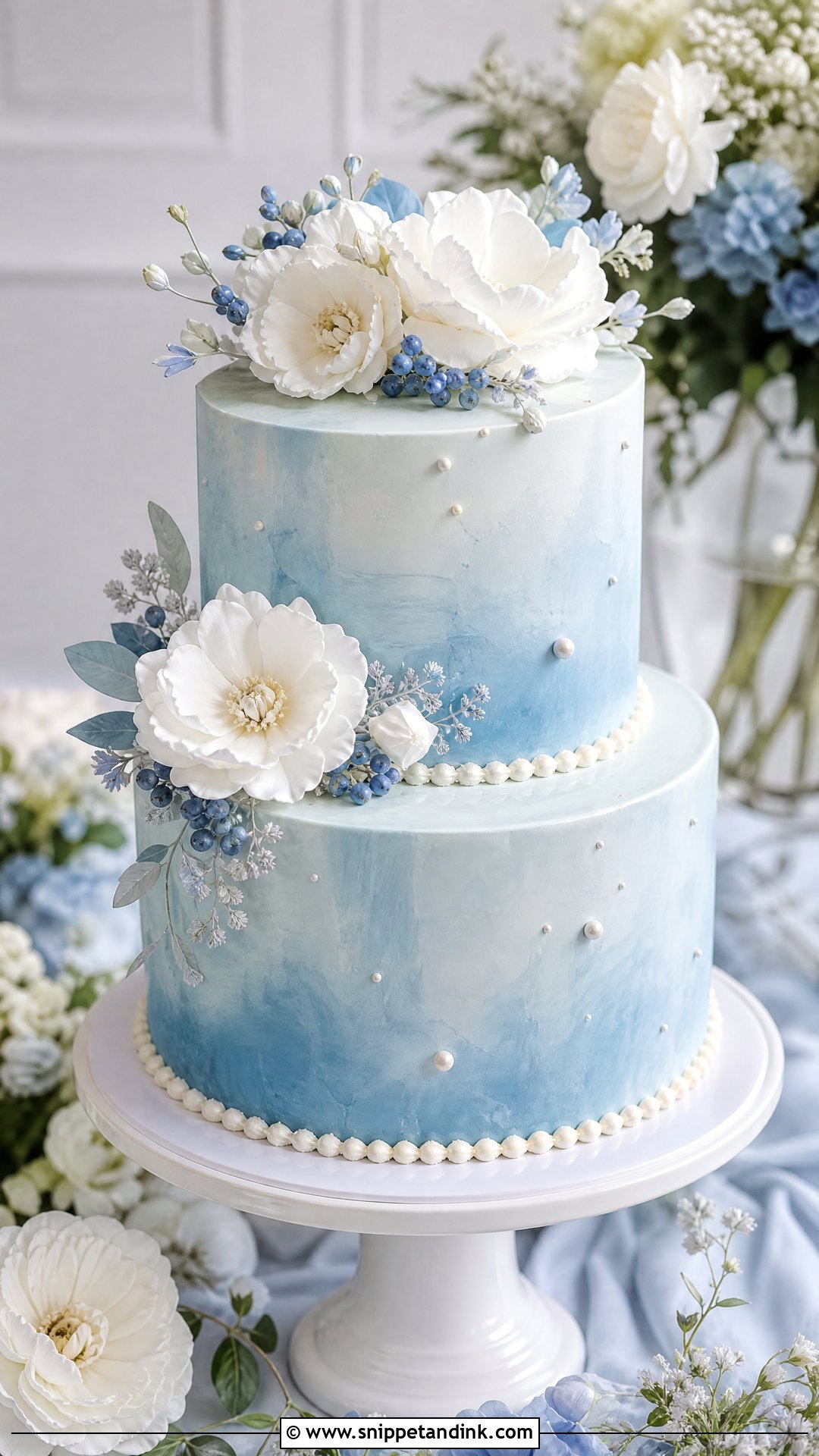 Blue Wedding Cake - Snippet and Ink - 20 Wedding Cake Inspo