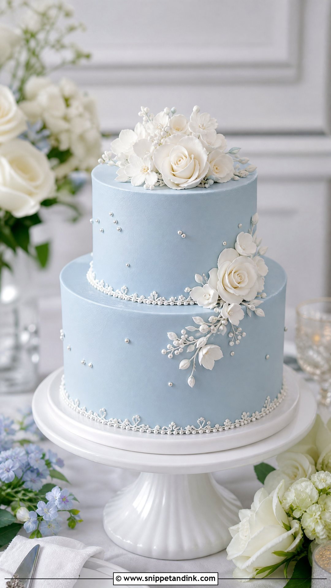 Blue Wedding Cake - Snippet and Ink - 25 Classy Wedding Cakes
