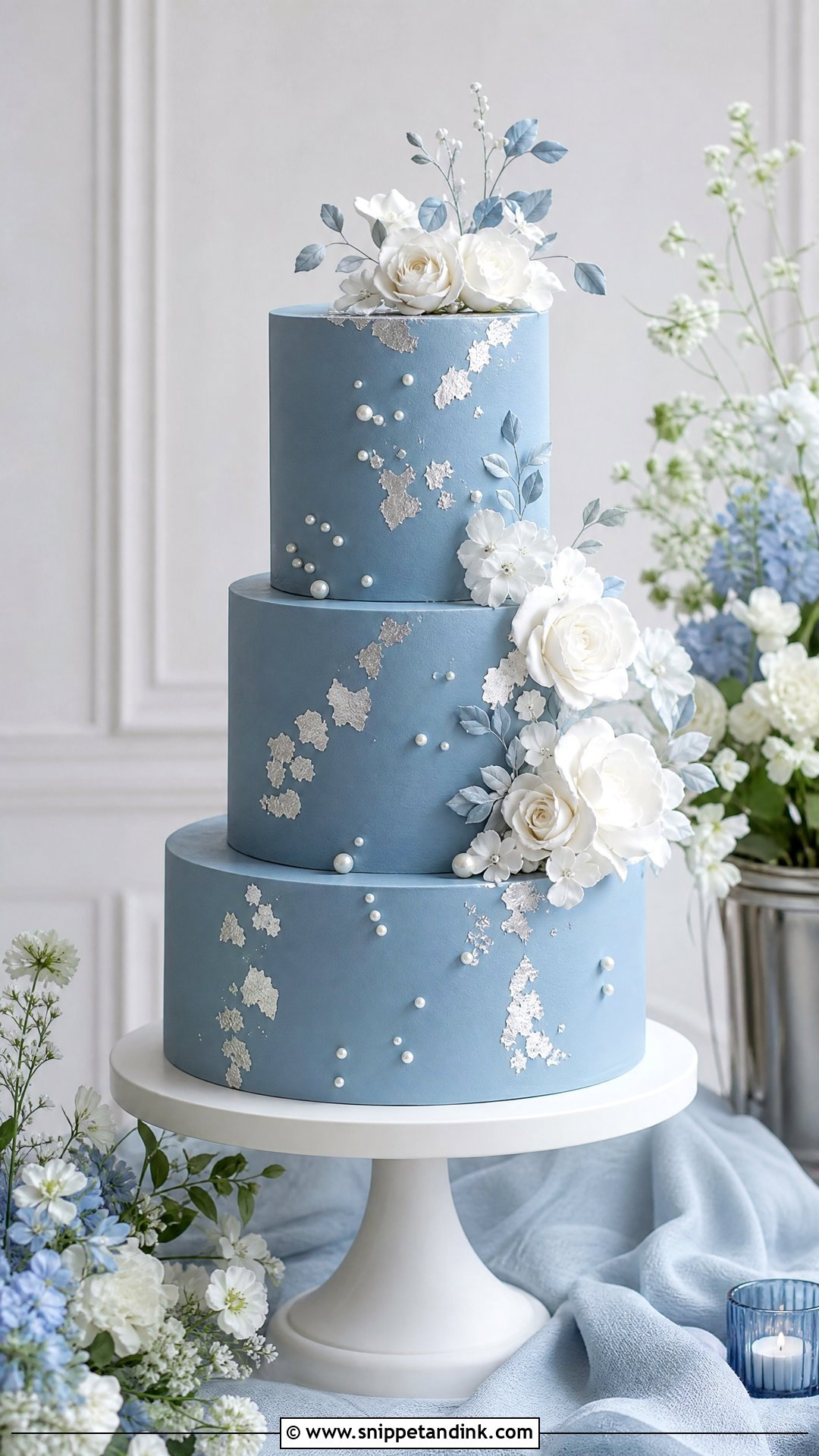Blue Wedding Cake - Snippet and Ink - 25 Elegant Unique Classy Wedding Cakes